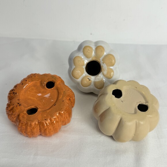 Threshold Multicolored Ceramic Pumpkin Shaped Fall Tabletop Decorative Set of 3 - Picture 6 of 7